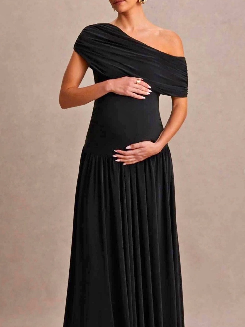 EUC Club L London "Noah" black maternity maxi dress in size 6
